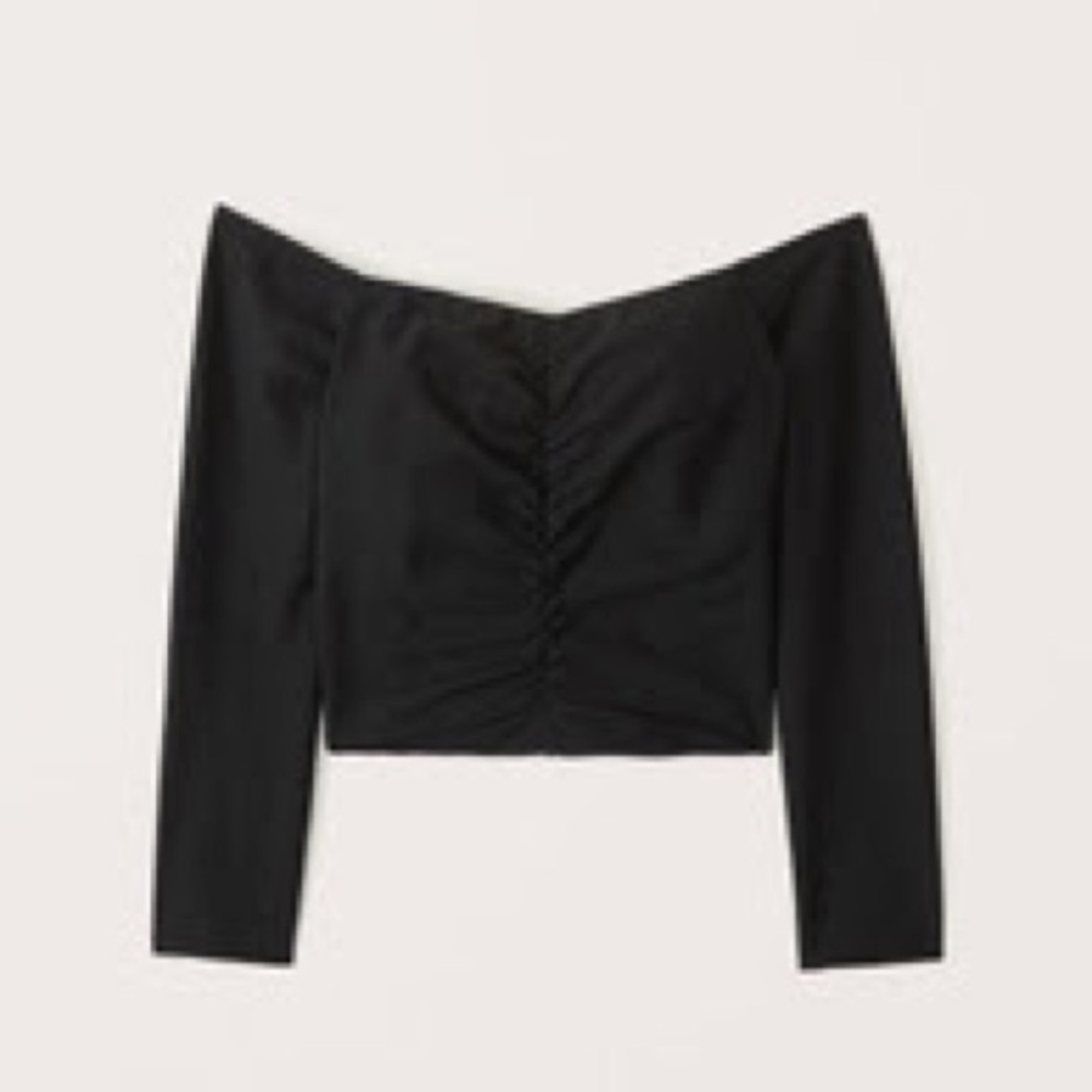 A&F Long-Sleeve Cinched Front Off-The-Shoulder Top